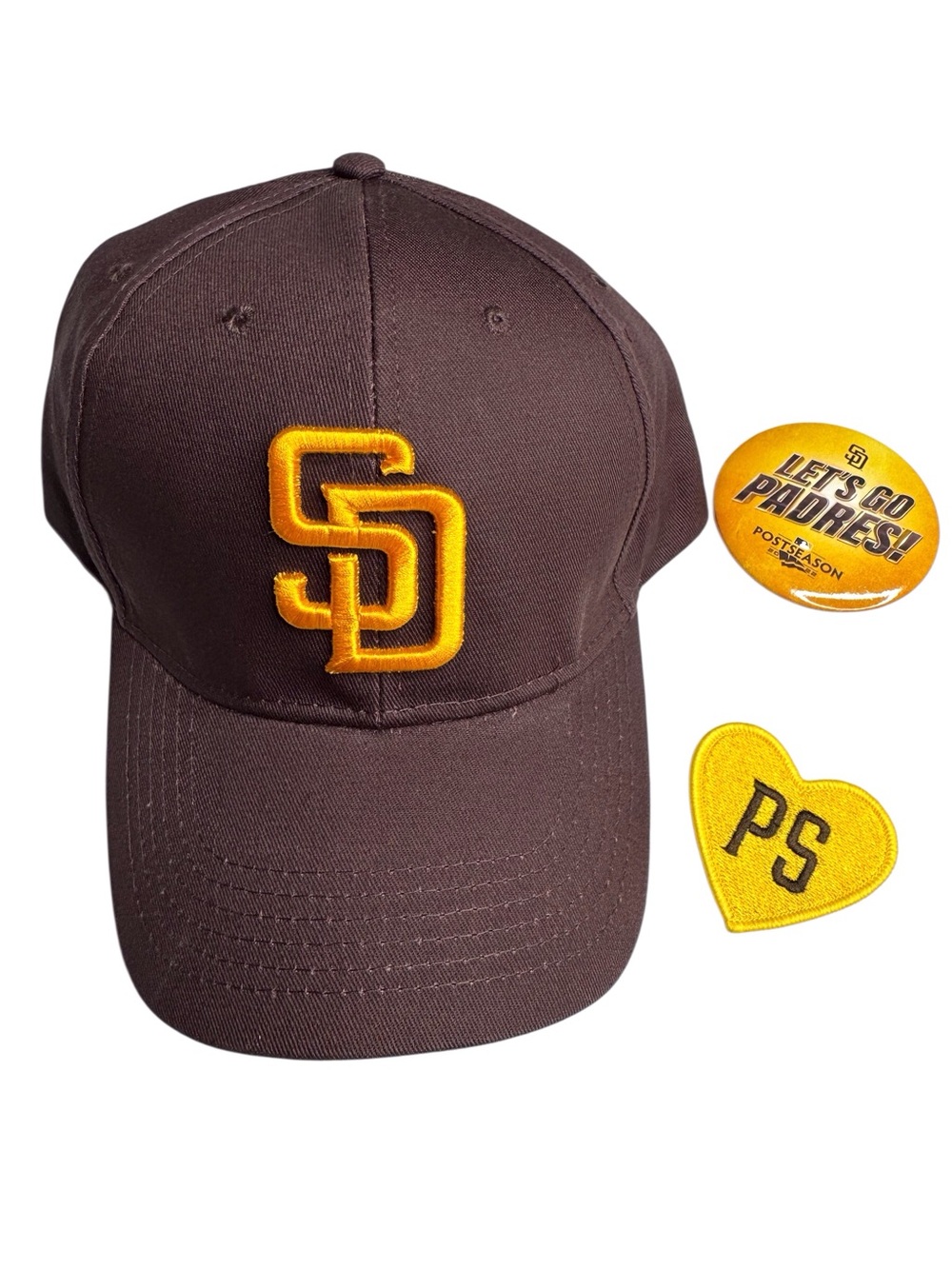 San Diego Padres Cotopaxi Hat + 2022 Postseason Button + Peter Seidler Patch